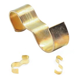 Picture Hang Solutions Molding Hooks - 10 Pack - Picture Rail Hangers - Brass Plated Steel - Picture Ra