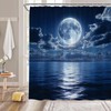 GCTNBJL Blue Oean Full Moon Shower Curtain for Bathroom,70x70(WxH) Inches