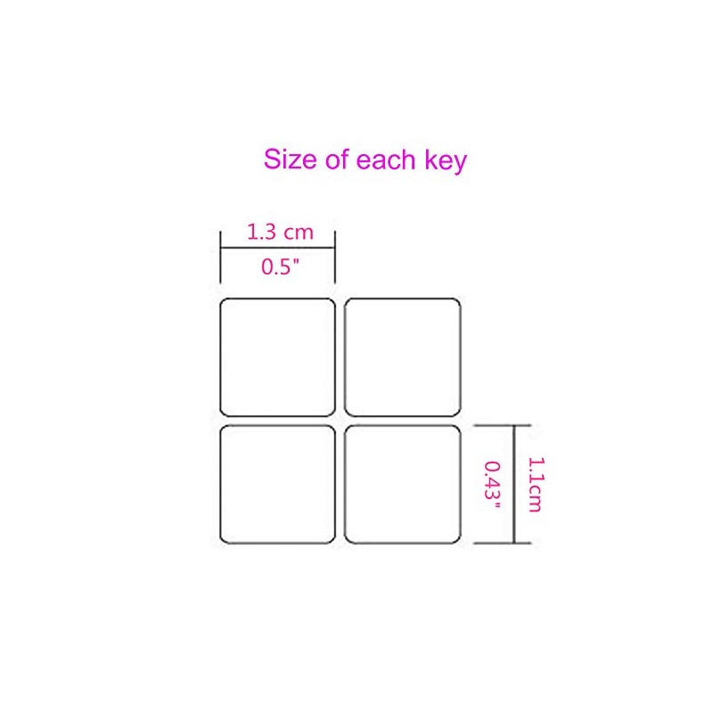 Hebrew Keyboard Sticker with White Lettering on Black Background for