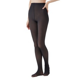 YOUBE Summer Stockings, Cool to Touch, Cool, Q-max Value 0.28, UV Protection, Difficult to Conduct, Stockings Style Tights, Heat Protection, Cool Slim Shaper, Tights/Leggings, black (tights)