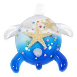 REAL BUG MT335 Turtle Shaped Magnet with Starfish and Shells, Blue