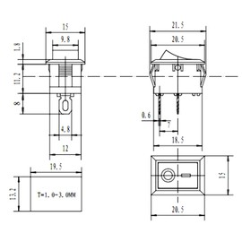 ZHEJIA DC AC Rocker Switch, Set of 10, 250V/6A, 125V/10A, On/Off Boat Rocker Switch, For Automotive Motorcycle Boat Disconnect Switch, Water Dispenser, Coffee Pot, Etc. Rectangular, 0.6 x 0.8 inches (15 x 21 mm)