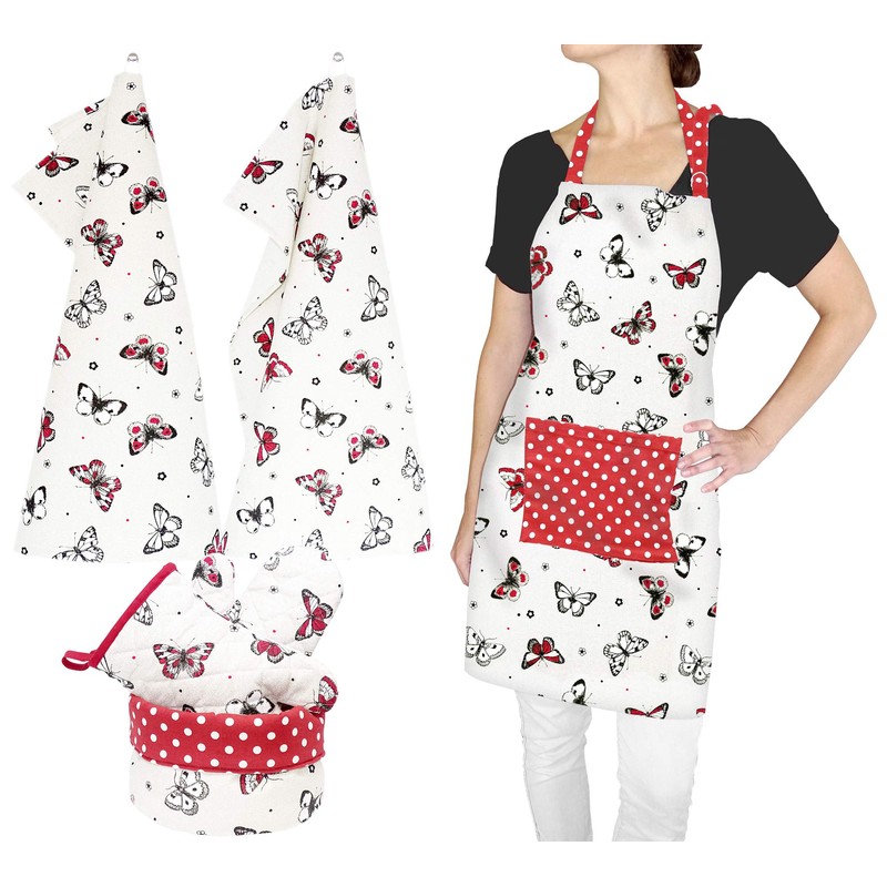 Lashuma Tea Towels Cotton 48 x 46 cm, Butterfly 2