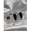 Black Ribbon Syrup Glitter Nail Handmade Nail Tips - Mini