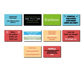 Smileyboard - 10 Magnets with Different Sayings - Funny Version 1-80 x 50 mm - Fridge Magnet | Gift | Saying Funny | Gift Idea | For Fridge and Whiteboards ..