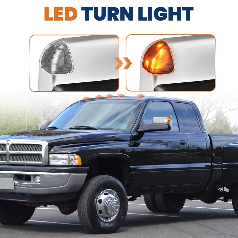 KUIPERAUTO Pair Chrome Power Heated Towing Mirrors Compatible for 2002-2008