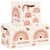 Clastyle 3 Pcs Boho Kid Storage Cube Organizer Set Rainbow