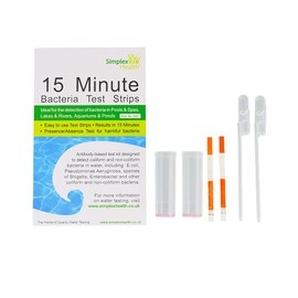 Quick 15 Minute Water Bacteria Test (2 Tests) for swimming pools, spas, lakes, rivers and open water