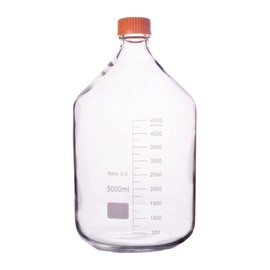 Deschem 5000ml,Glass Reagent Bottle,Screw Cap,Transparent,5 Litre,Graduation 4500ml
