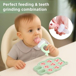 16 Pack Silicone Baby Feeding Set, BPA-Free Baby LED Weaning Supplies, Include Suction Plates, Baby Bowls, Silicone Fork & Spoon, and More, First Stage Baby Food Eating Utensils - 6+ Months(Green)
