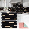 StyloVue 20 Sheets Peel and Stick Tile Backsplash, Black with