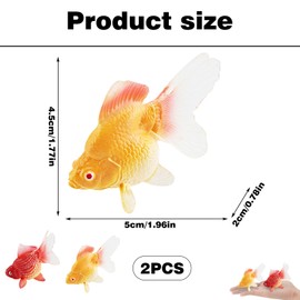 ZPSCXQ 2PCS Plastic Fish,fake Goldfish,with Complex Details,providing A Realistic Appearance,suitable for DIY Fish Tank Landscaping,living Rooms,offices,and Studies.