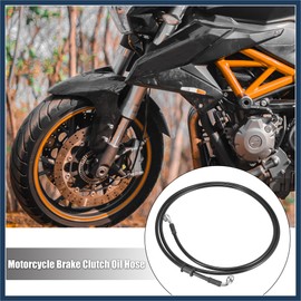 INFINAUTO 180cm 70.87" Motorcycle Brake Clutch Oil Hose Line Pipe Black Stylish Design