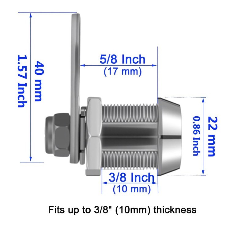 Toolbox Lock Tubular Cam Replacement Lock Hook Cam Keyed Alike
