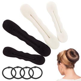 AFCJLTO 4-Piece Hair Hairstyle Set, Bun Maker, Bun Pillow, Hair Bun Maker, Bun Maker, Magic Hair, Hair Bun Maker, Hair Styling Doughnut Buns, Multiple Bending and Not Breaking Reusable