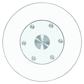 30" Glass Lazy Susan for Dining Table with 6 Rotating Wheels Table Top Centerpiece Kitchen Turntable Large Round Silent & Smooth Spin (Φ 30 Inch)