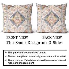 Snylcce Boho Floral Throw Pillow Cover 60x60 CM Set of 2 Bohemian Vintage Flowers Cushion Covers Velvet Double Sided Printing Decorative Pillowcases for Living Room Bedroom Sofa Home Decor (latte)