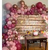 Wood Flower Happy Birthday Backdrop 8x6FT Pink Floral Butterfly Romantic