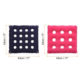 PATIKIL Inflatable Seat Cushion 2 Sets Portable Chair Cushion Backrest Air Seat Pad for Wheelchair Office Chair, Blue Pink