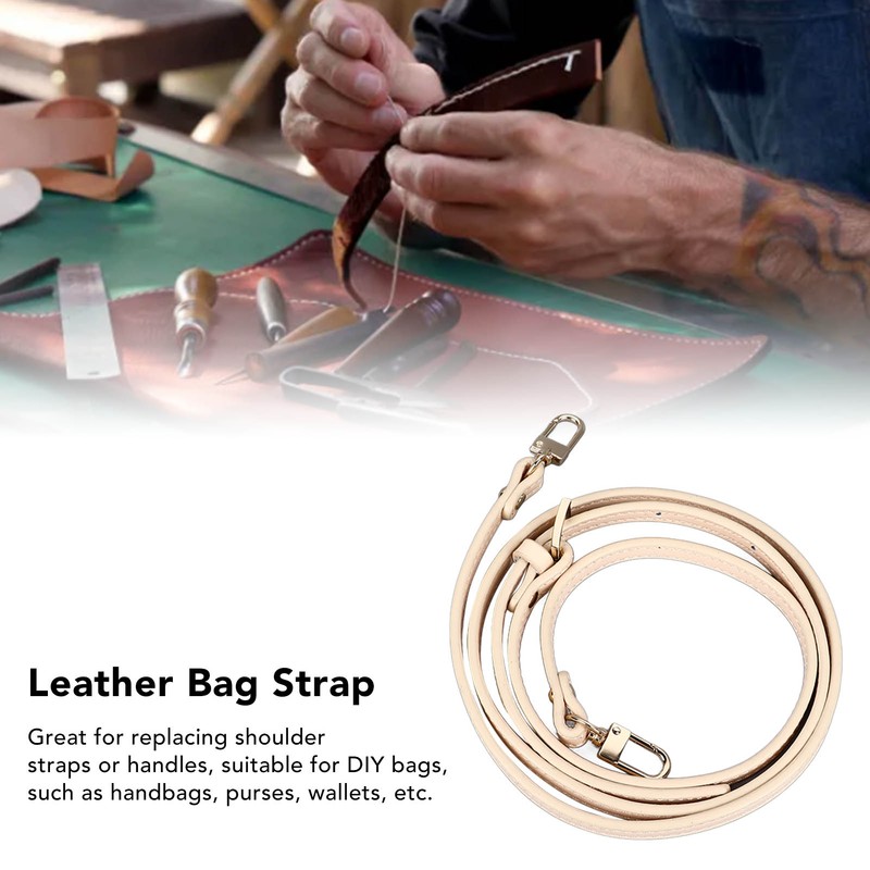 Leather Bag Strap 41.33 to 48.03in Adjustable 0.35in Wide Replacement