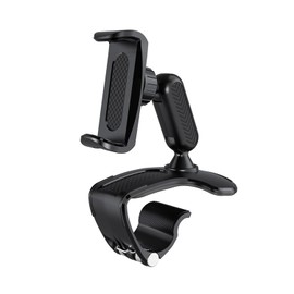 Downhill 1 PC Car Dashboard Cell Phone Holder, 360 Degree Rotation Dashboard Phone Holder, Multifunctional Sun Visor Rearview Mirror Navigation Mount, Compatible with 4-7 Inch Smartphones (Black)