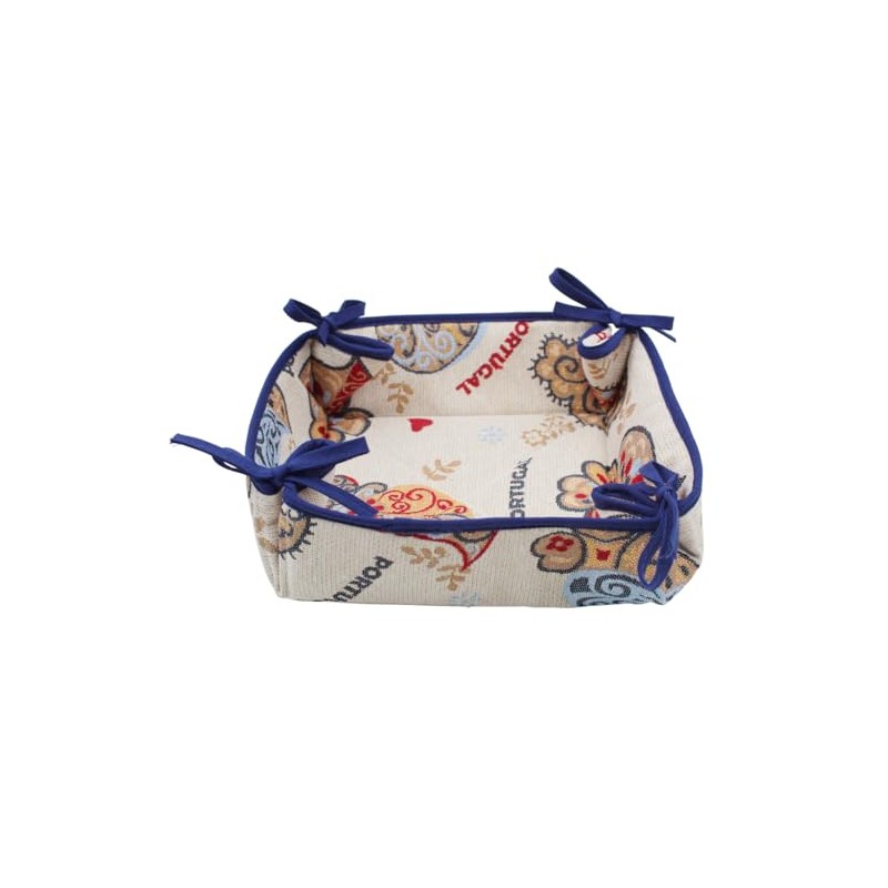 Traditional Portuguese Bread Basket - Handcrafted Cotton-Polyester Blend, 9" x