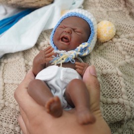 Newtotlove 7 inch Full Body Silicone Baby Dolls That Look Real,Not Vinyl Dolls,Real Platinum Doll Bald,Soft Lifelike Newborn-8