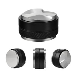 53mm Espresso Distributor & Tamper, Coffee Distributor Adjustable Height, Coffee Leveler Fits with Two-in-one Double-Head and Flat-Bottom Three Leaf for Macaroons Espresso Coffee