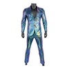 Nawgut Sequin Blazer Metallic Slim Suit 2 Piece Set Disco