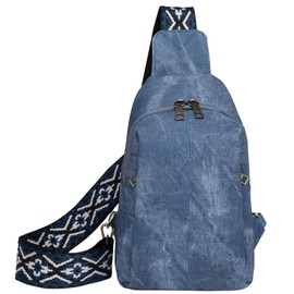 Bolso bandolera de moda para mujer, bolso cruzado de piel vegano con correa ajustable, Azul