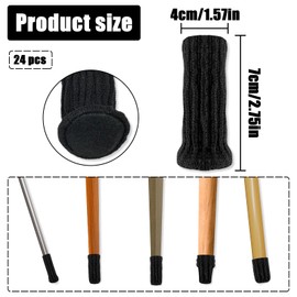 TEAONE Furniture Leg Socks, 24 PCS Furniture Leg Protectors for Avoid Scratches and Noise (Black)