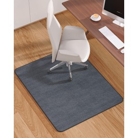 Blvornl Office Chair Mat for Hardwood Floor and Low Pile Carpet, 35" x 48" Corduroy Surface Desk Rolling Chair Mat for Hard Floors, Heavy Duty Carpeted Floor Protector Rug for Home Office, Dark Grey