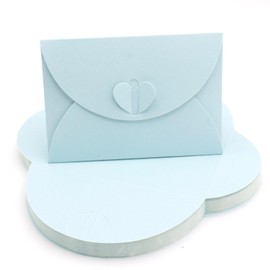 Joyangy 32pcs Heart Clasp Mini Envelopes, Blue Cute Tiny Envelopes, Cute Present Card Holder for Love Letters & Personal Notes, Wedding Greeting Party