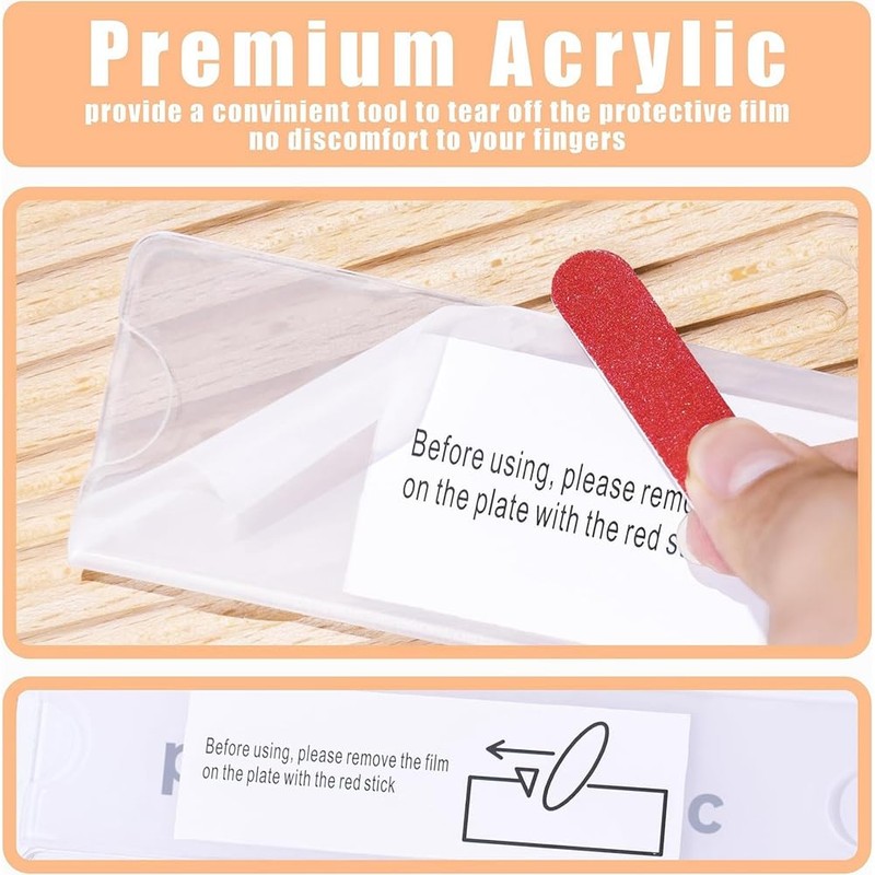 Fowecry Acrylic Name Plate Holder Clear Acrylic Plastic Sign Holder
