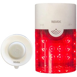 Revex XPN Series XPN4010A Wireless Chime Transmitter/Receiver Set, Waterproof, Embossed Button, For Additional Use, Rainproof, Receiver with Loud Volume, Intense Light, Warning/Alarm Display Receiver Chime, Security, Hospitals, Nursing Care