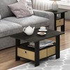 Furinno Coffee Table with Bins, Espresso/Brown