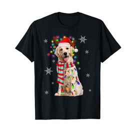 Santa Labrador Retriever Reindeer Light Christmas Dog Lovers T-Shirt