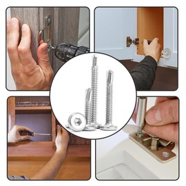 Souarts Self Tapping Screw 304 Stainless Steel Flat Head Hex Socket Screws Drilling Screws M5.5 Pack of 100