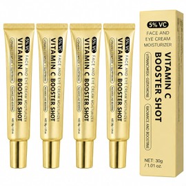 4PC Vitamin C Booster Shot Serum, Vitamin C Wrinkle Glowing Essence Cream, Brightening, Moisturizing Glow Toner, Improves Skin Tone & Smoothness