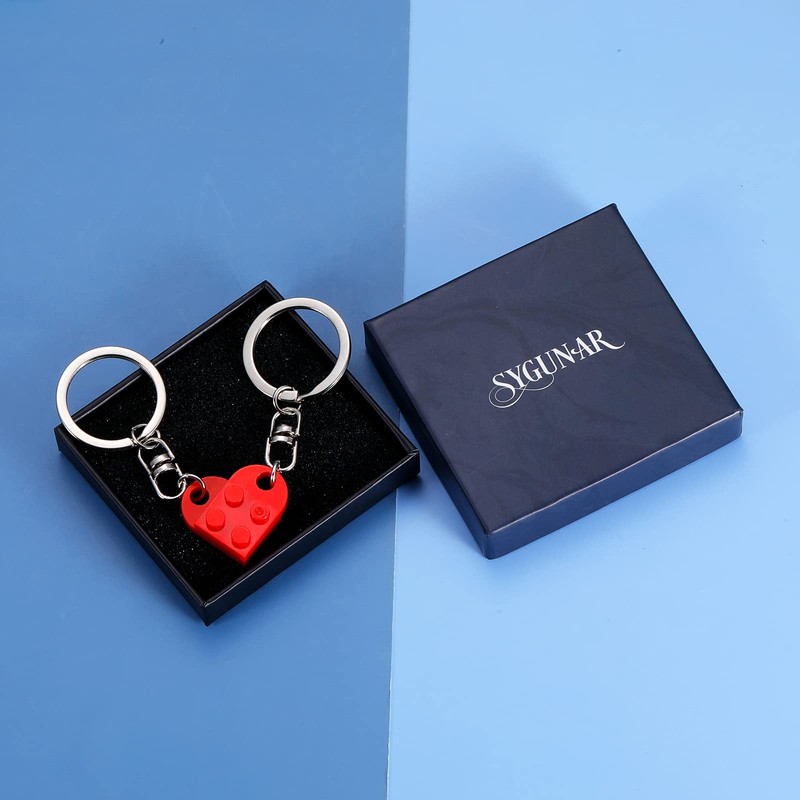 Anniversary Valentines Gifts for Him Her Couples Heart Keychains Gifts