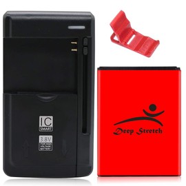 Long Lasting 1400mAh Displaceable Battery Universal Quick AC Dock Home Charger Folding Bracket Compatible with Alcatel MyFlip 2 A406DL Tracfone