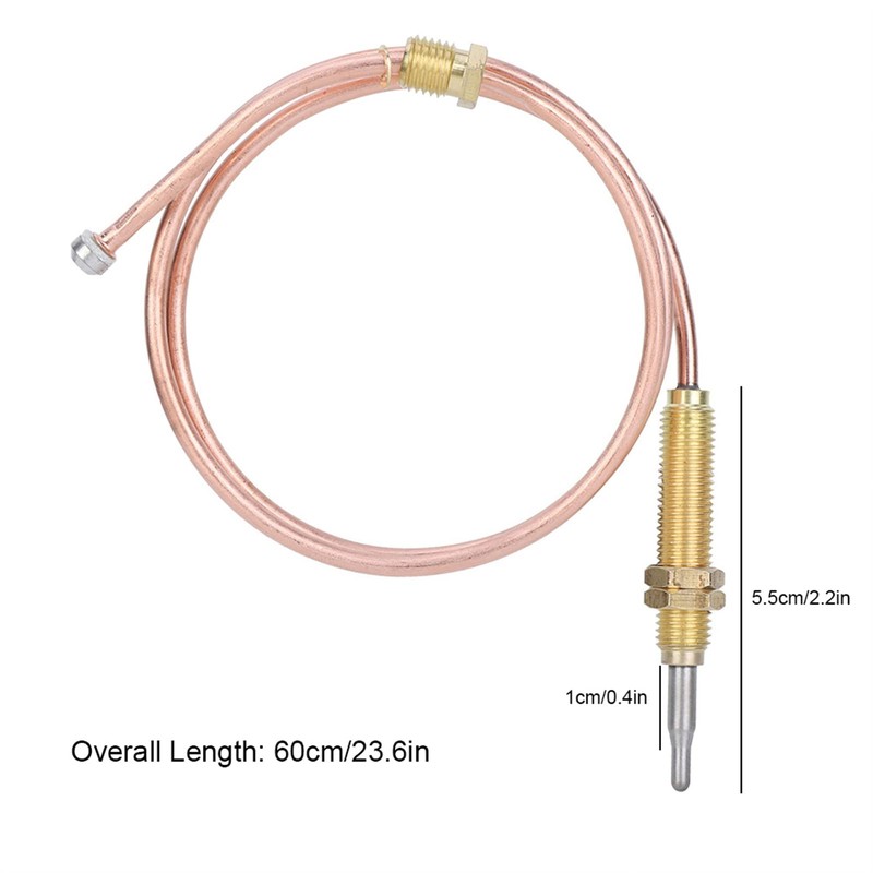 Haosie Thermocouple 600mm, M8 Thermocouple Common Thread Probe for Burner