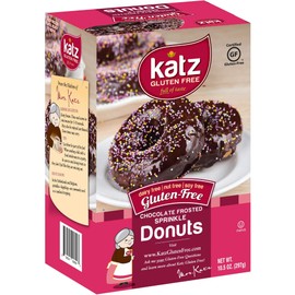 Katz Gluten Free Chocolate Frosted Sprinkle Donuts | Dairy Free, Nut Free, Soy Free, Gluten Free | Kosher (6 Packs of 6 Donuts, 10.5 Ounce Each)