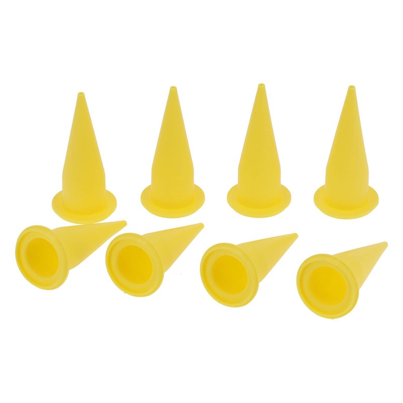 8PCS Cone Nozzle PE Plastic Reusable Yellow Corrosion Replacement for
