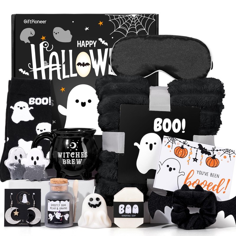GiftPioneer Cesta de Halloween para Mujer, 11 Piezas con Tazas