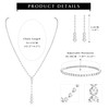 CASSIECA Silver Bridal Jewelry Set Rhinestone Necklace Bracelet Dangle Earrings