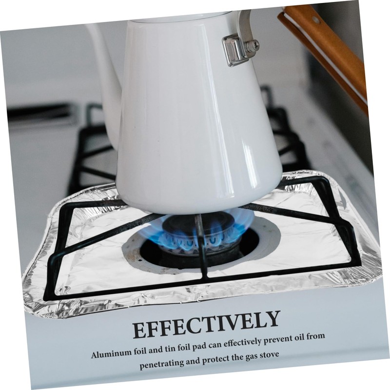 Operitacx 10Pcs Gas Stove Burner Liners Thickened Aluminum Foil Protectors