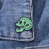 Overthinking Green Skull Enamel Pin Metal badge brooch Edgy &