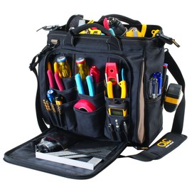 Custom Leathercraft1537 Multi-Compartment Tool Carrier, 30 Pocket, 13 In.