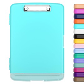 Hongri Clipboard with Storage with Pen Holder, Folder Nursing Clip Board 8.5 x 11 Foilo-Side Opening, High Capacity, Light Weight for Teachers, Classroom. Size 14 x 9.6 x 1.2 in(Light Green)